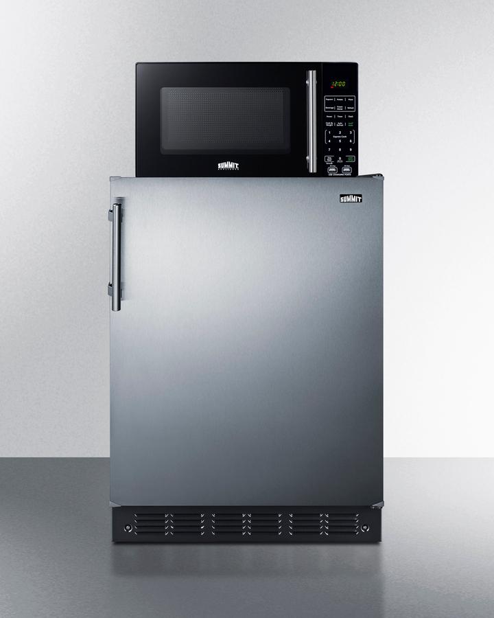 Summit MRF6BK2SSA Microwave/Refrigerator Combination With Allocator