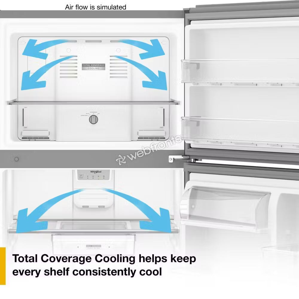 Whirlpool WRTX3019SB Whirlpool® 29.5-Inch Wide Top Freezer Refrigerator With Total Coverage Cooling- 19.3 Cu. Ft.