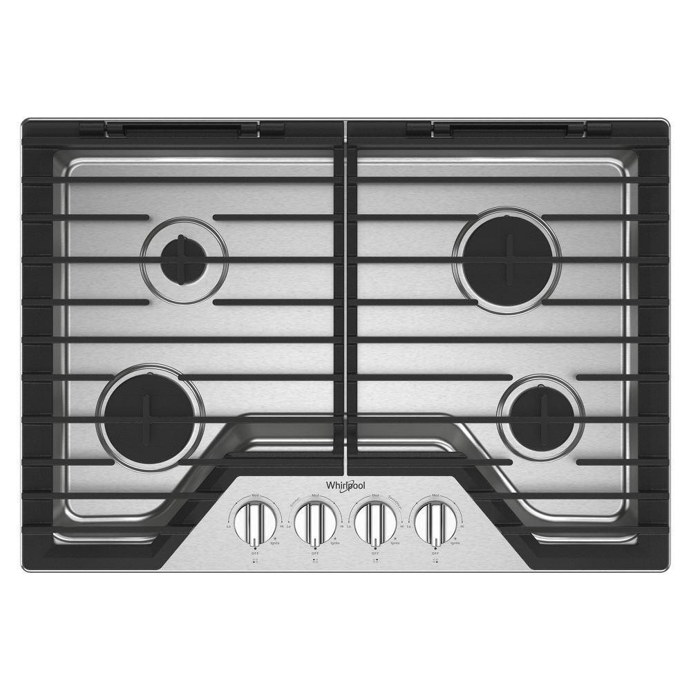 Whirlpool WCGK5030PS 30-Inch Gas Cooktop With Ez-2-Lift&#8482; Hinged Cast-Iron Grates