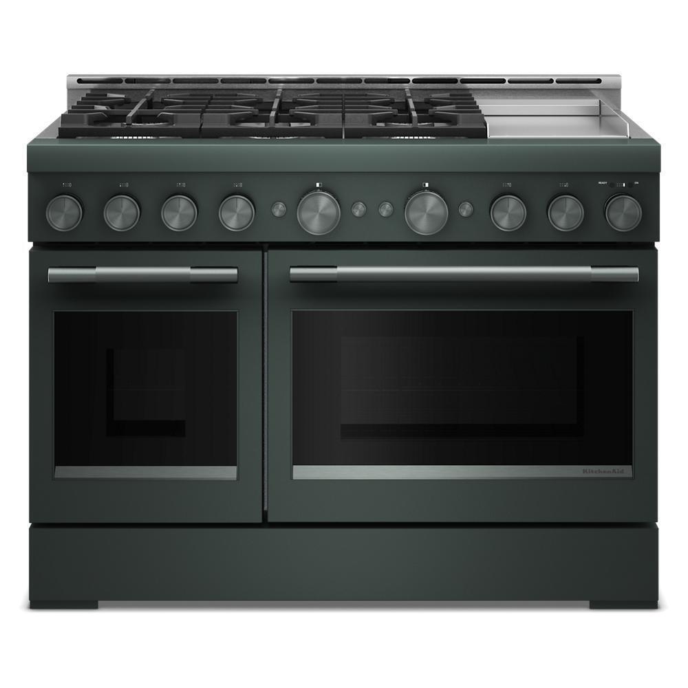 Kitchenaid KFGD948SJP Kitchenaid® 48-Inch 6 Burner Commercial-Style Gas Range With Griddle