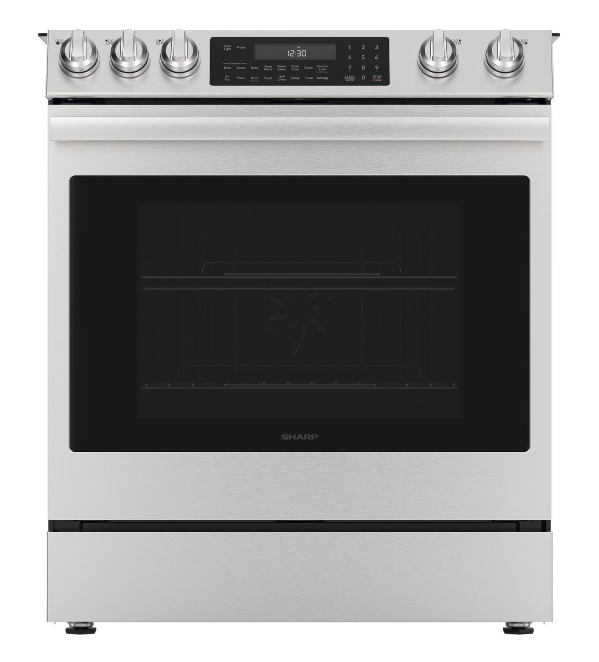 Sharp SSR3076SNS 30 In. 5 Burner 6.3 Cu. Ft. Slide-In Electric Range With True European Convection