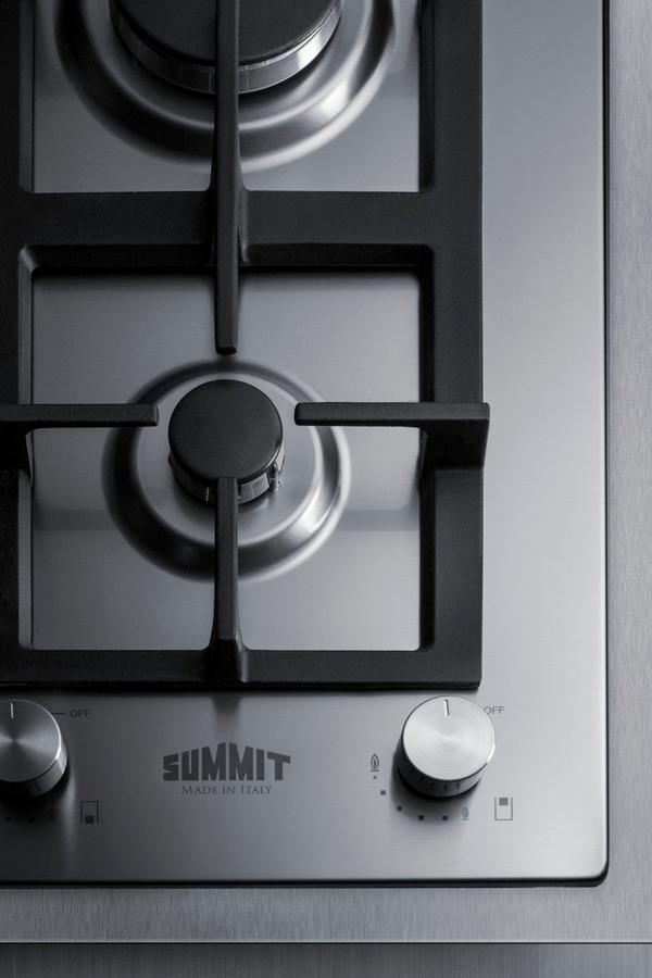 Summit GCJ2SSLPTK15 15" Wide 2-Burner Propane Gas Cooktop In Stainless Steel
