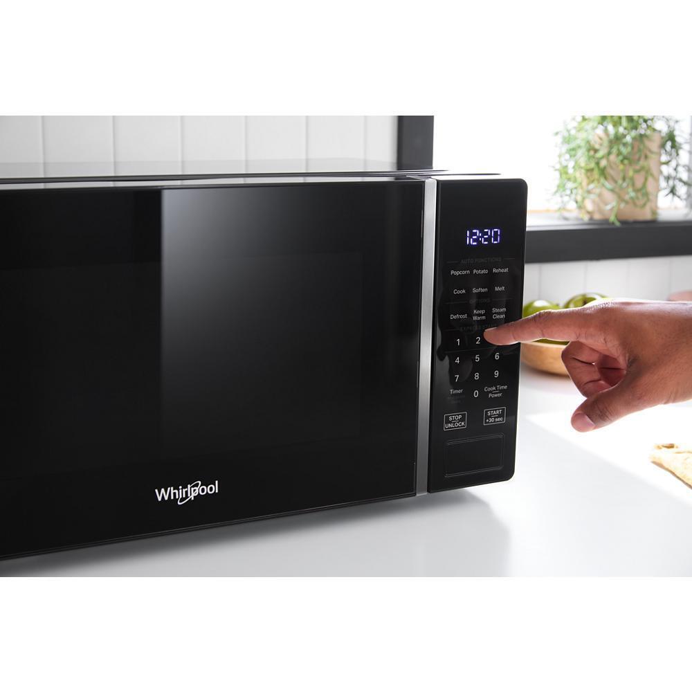 Whirlpool WMCS3018RB 0.7 Cu. Ft. Black Countertop Microwave With Steam Clean - 700 Watt