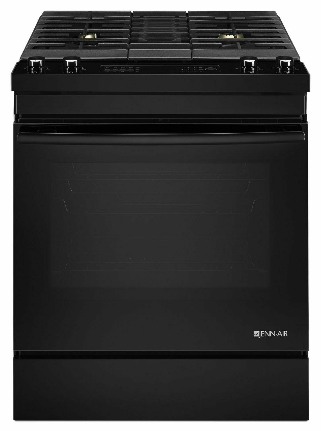 Jennair JDS1750FB Black Floating Glass30" Dual-Fuel Downdraft Range - Black