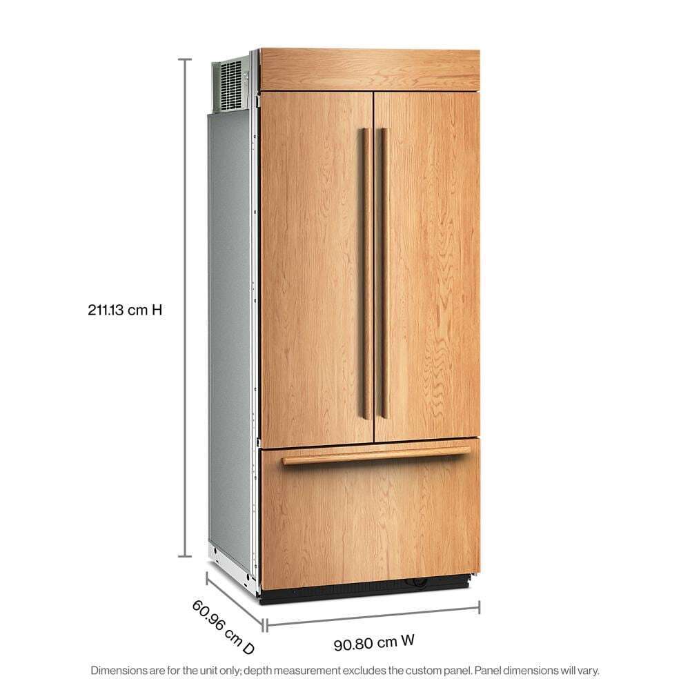 Kitchenaid KBFN536TPA 20.8 Cu. Ft. 36" Built-In Panel-Ready French Door Bottom Mount Refrigerator With Platinum Interior