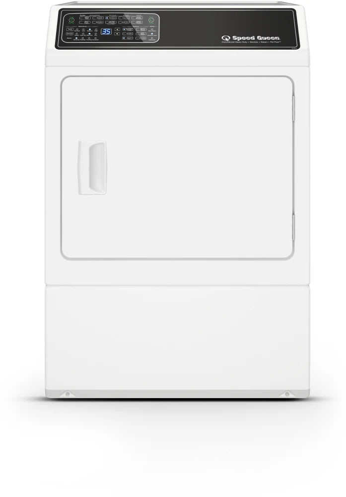 Speed Queen DF7004WG Df7 Sanitizing White Gas Dryer With Front Control Pet Plus™ Steam Over-Dry Protection Technology Energy Star® Certified 5-Year Warranty