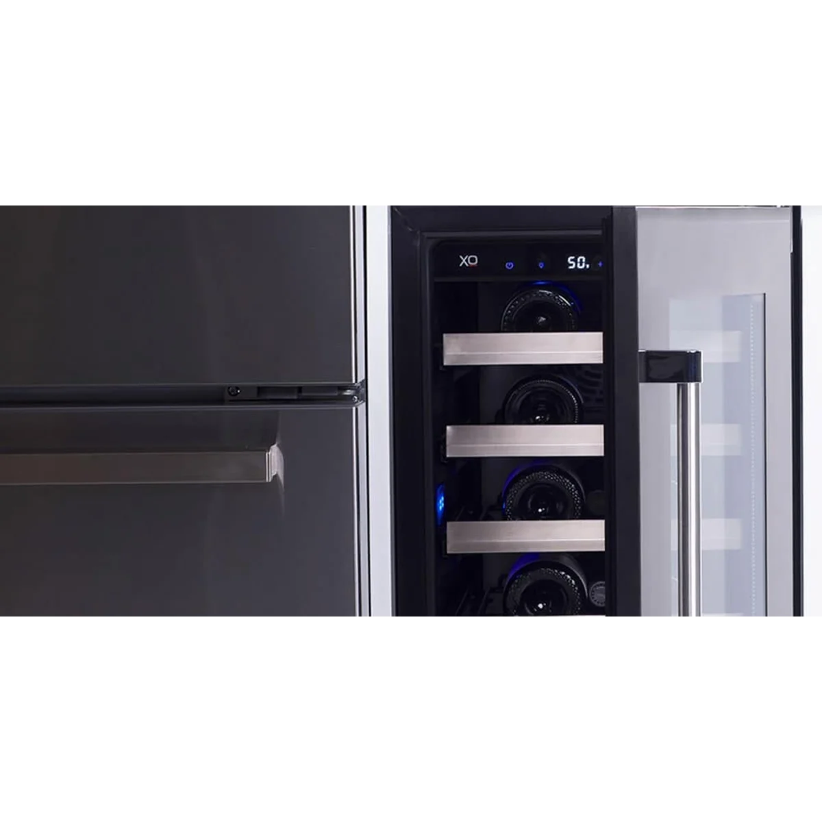 Xo Appliance XOU24WDZGBSR Dual Zone Wine 24" Black Stainless Rh