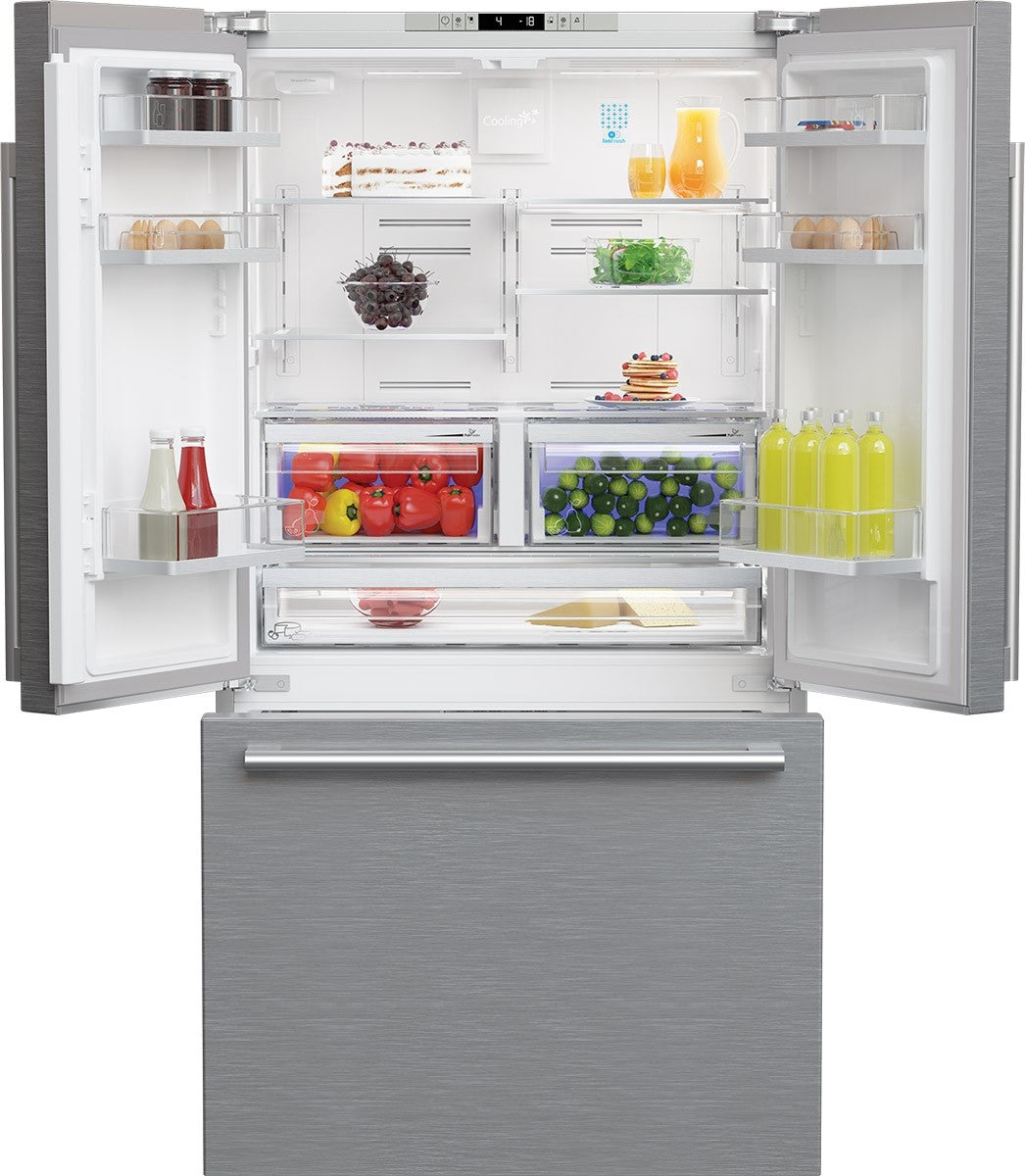 Blomberg Appliances BRFD2230XSS 36In French Door Refrigerator Counter Depth 22.3 Cu Ft, Stainless Doors, Stainless Handles