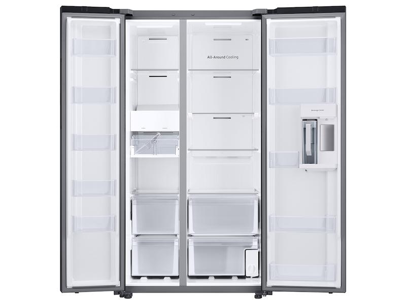 Samsung RS23CB760012 Bespoke Counter Depth Side-By-Side 23 Cu. Ft. Refrigerator With Beverage Center&#8482; In White Glass