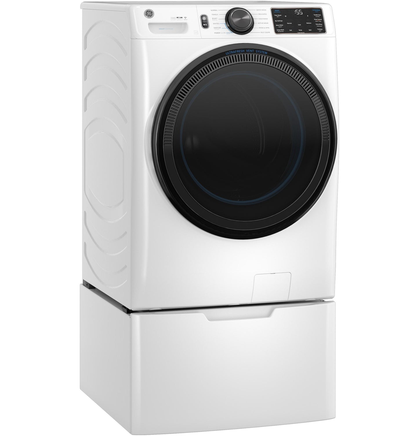 Ge Appliances GFW655SSVWW Ge® 5.0 Cu. Ft. Capacity Smart Front Load Energy Star® Steam Washer With Smartdispense&#8482; Ultrafresh Vent System With Odorblock&#8482; And Sanitize + Allergen