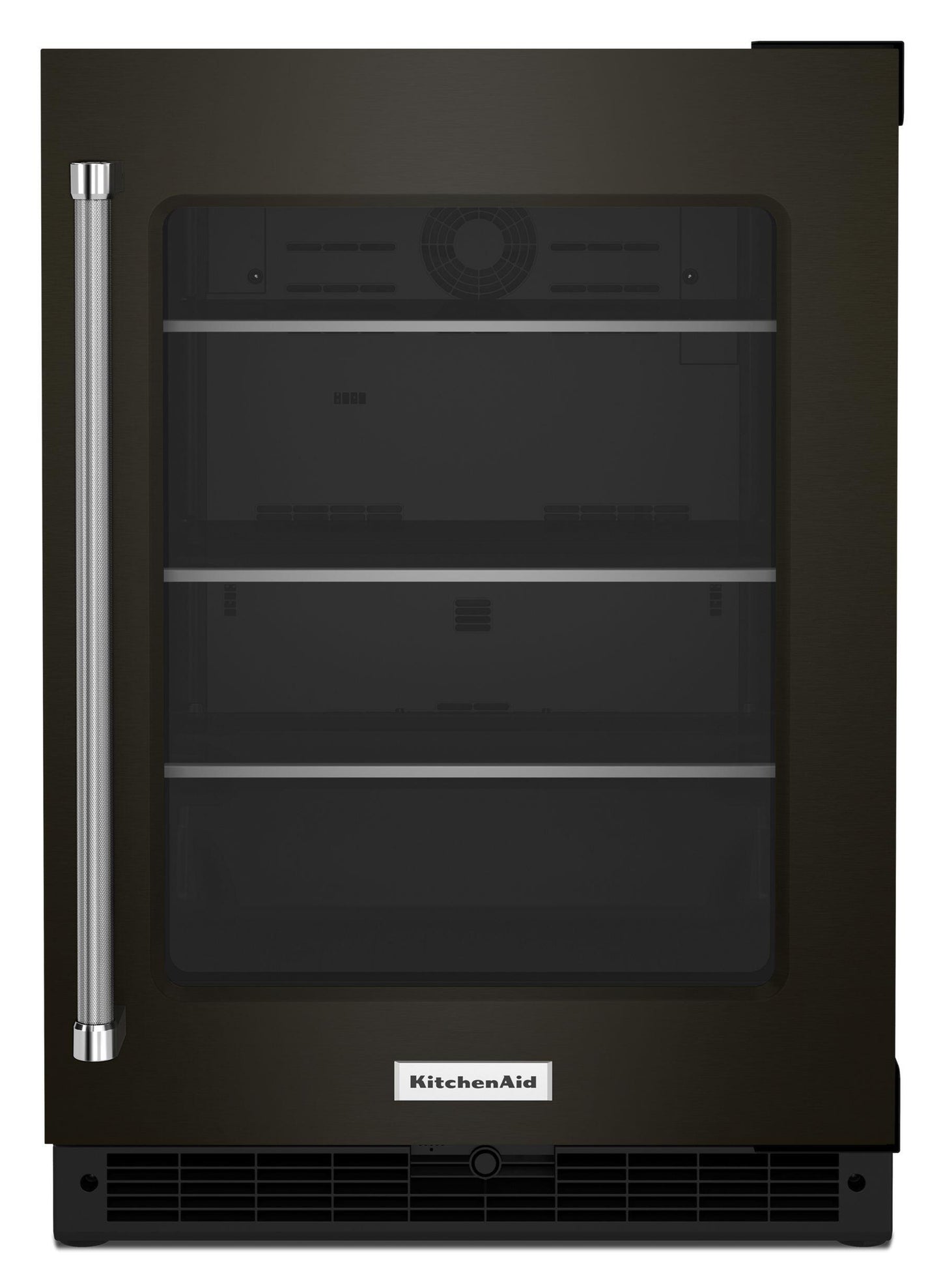 Kitchenaid KURR314KBS 24" Undercounter Refrigerator With Glass Door And Shelves With Metallic Accents - Black Stainless Steel With Printshield™ Finish