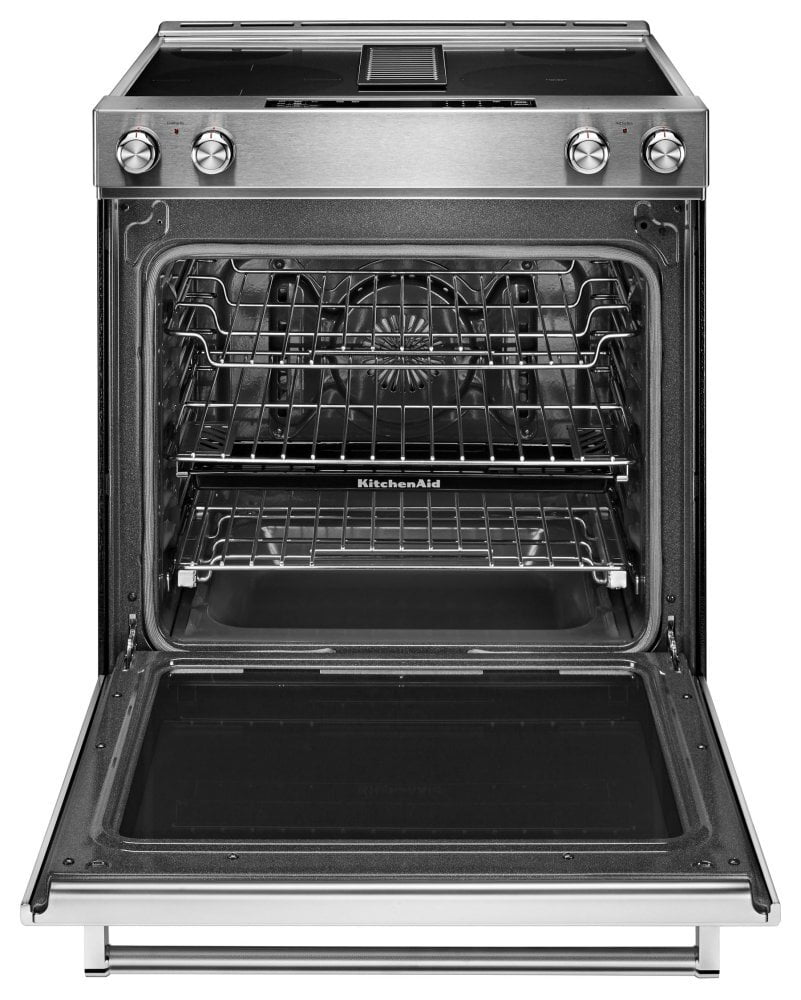 Kitchenaid KSEG950ESS 30-Inch 4-Element Electric Downdraft Slide-In Range - Stainless Steel