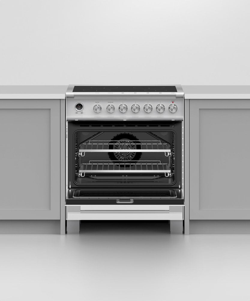 Fisher & Paykel OR30SCI6W1 Induction Range, 30", 4 Zones, Self-Cleaning