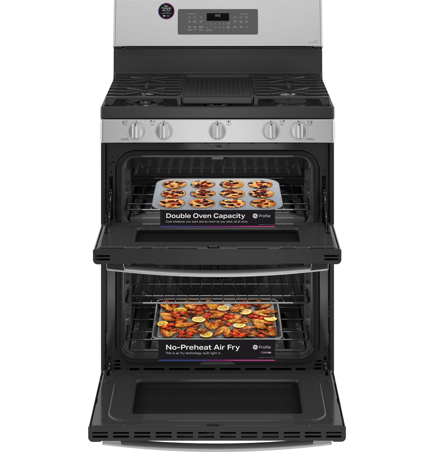 Ge Appliances PGB965YPFS Ge Profile™ 30" Free-Standing Gas Double Oven Convection Fingerprint Resistant Range With No Preheat Air Fry