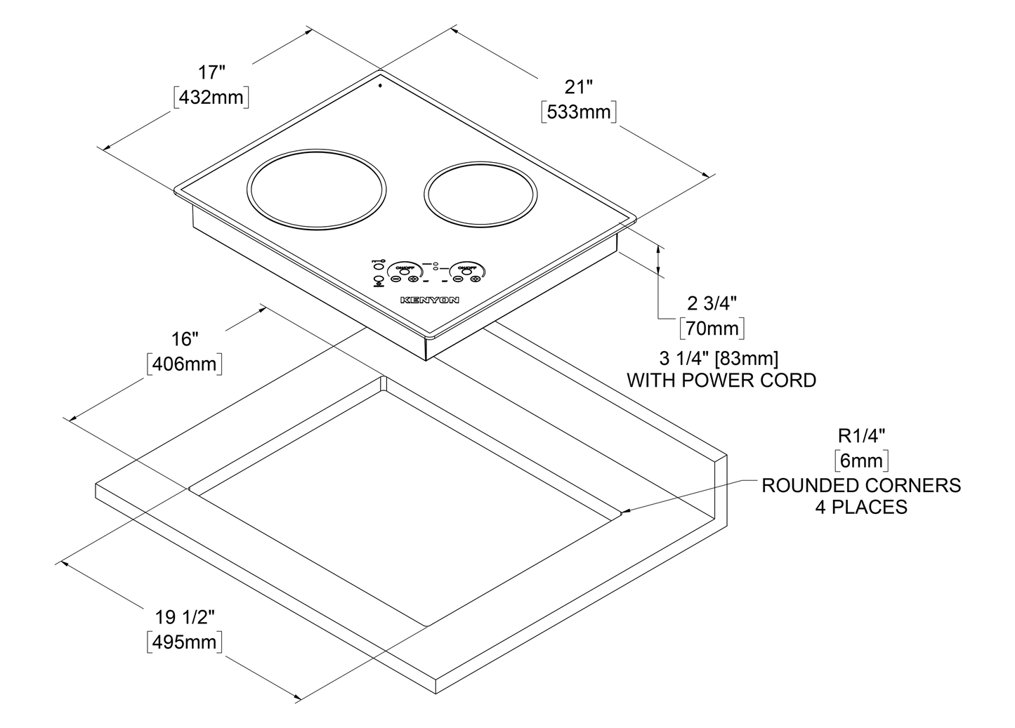 Kenyon B41798T30 Lite-Touch Q® Glacier 2 Burner Xl