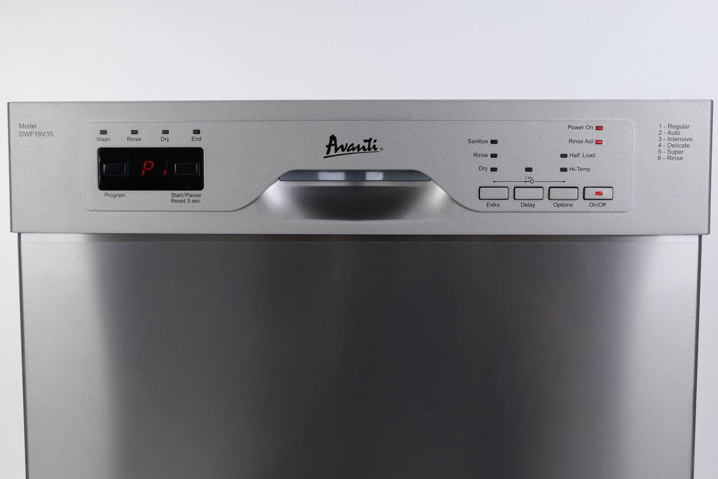 Avanti DWF18V0W 18" Built In Dishwasher
