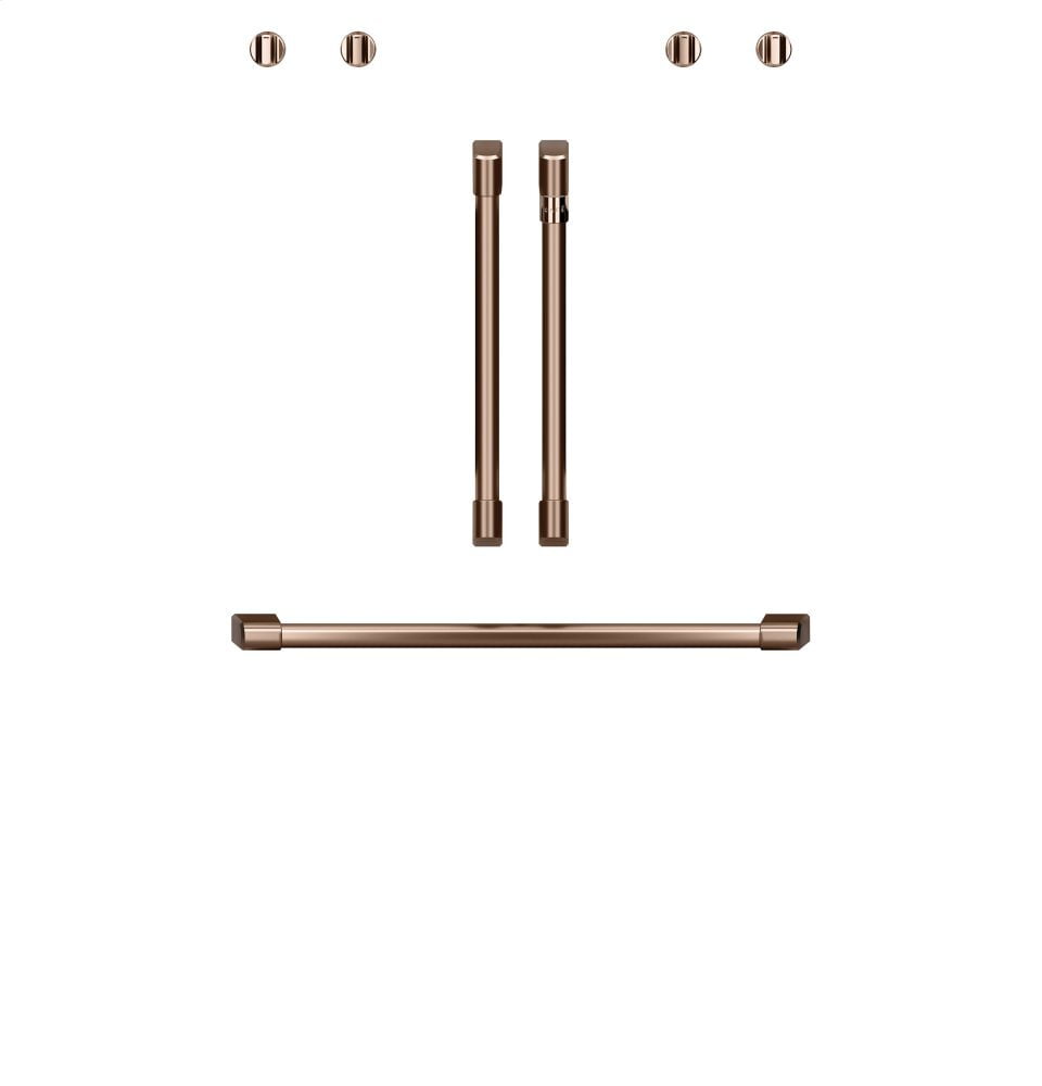 Cafe CXWDFHKPMCU Café 2 French-Door Handles; 1 - 30" Handle; 4 Knobs - Brushed Copper