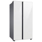Samsung RS23CB760012 Bespoke Counter Depth Side-By-Side 23 Cu. Ft. Refrigerator With Beverage Center™ In White Glass