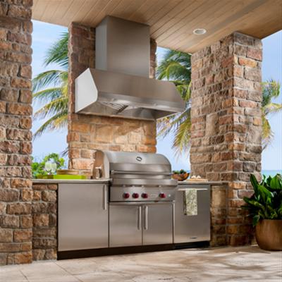 Best Range Hoods WPD39M48SB 48" Ss Pro-Style Range Hood With Extra Large Capture Designed For Outdoor Cooking In Covered Lanais, 1300 To 1650 Max Cfm
