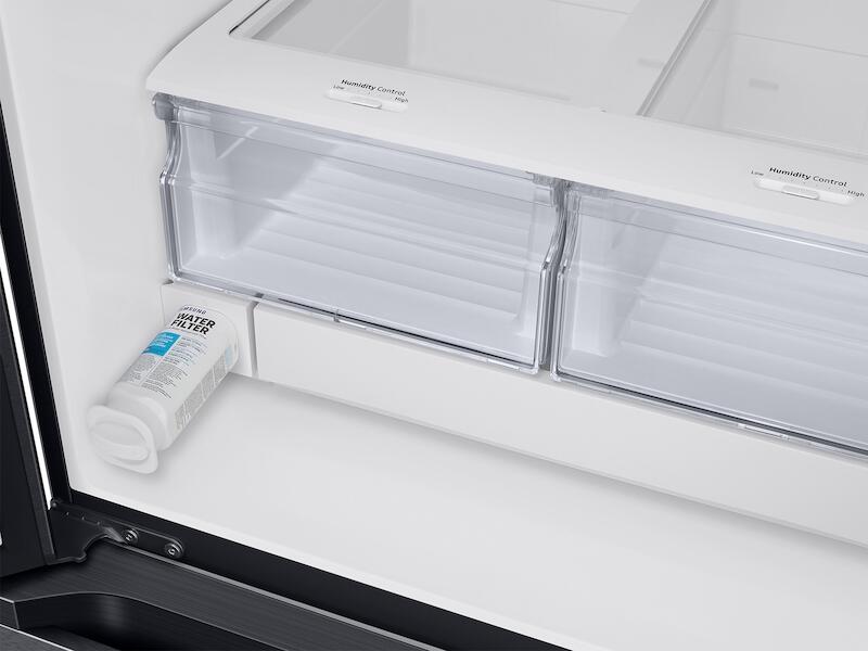 Samsung RF22A4221SG 22 Cu. Ft. Smart 3-Door French Door Refrigerator With External Water Dispenser In Fingerprint Resistant Black Stainless Steel