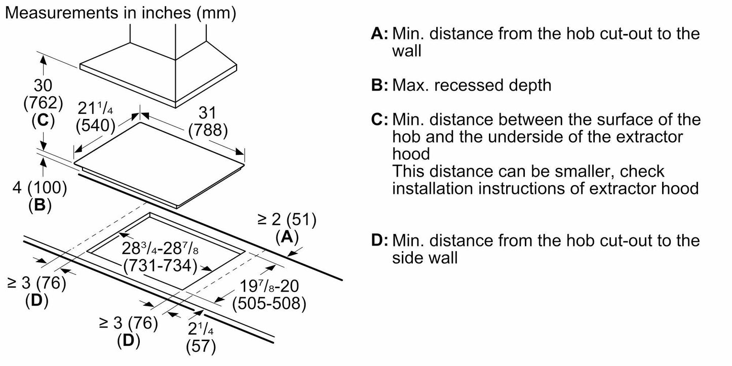 Bosch NEM5066UC 500 Series, 30" Knob Cnt, 4 Element, Elec. C-Top Black
