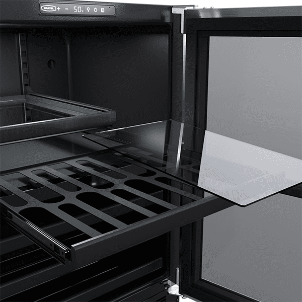 Marvel MLBD224SG01A 24-In Built-In Dual Zone Wine And Beverage Center With Door Style - Stainless Steel Frame Glass