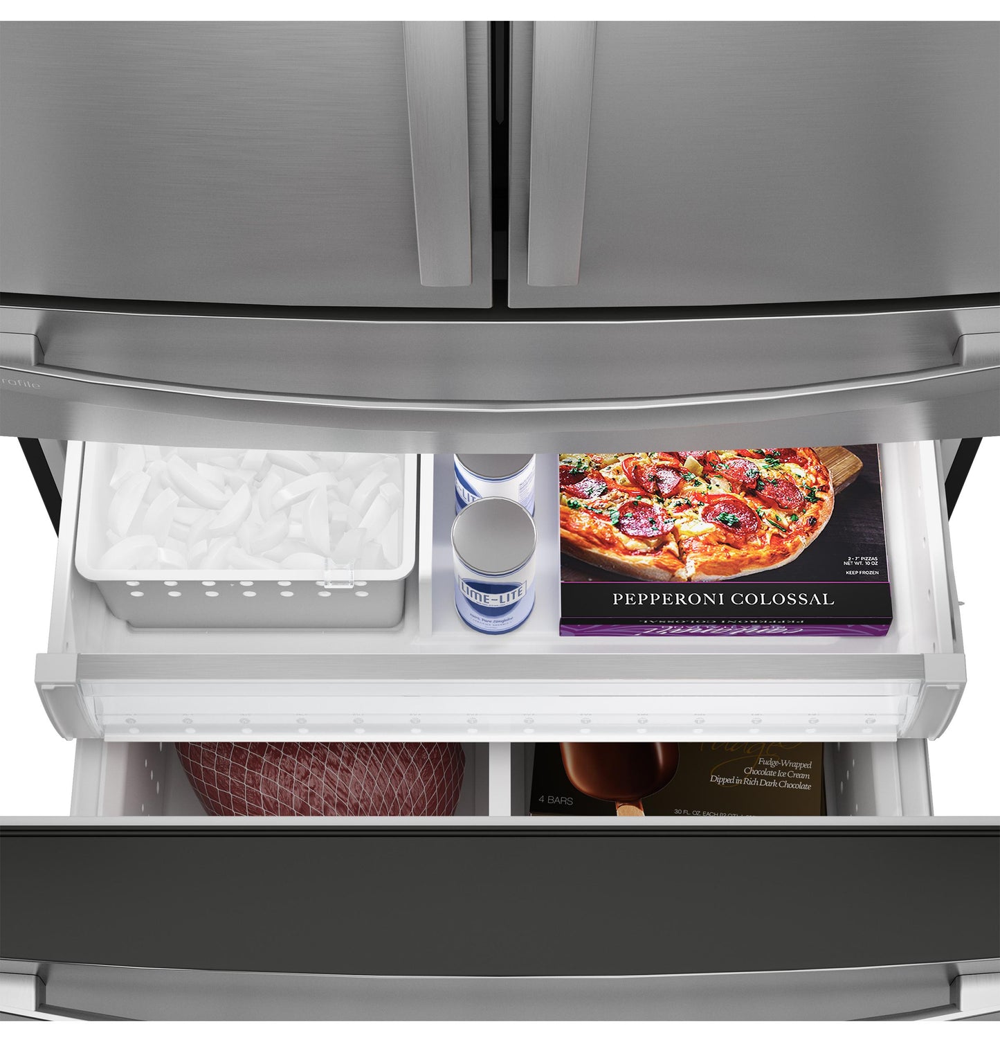 Ge Appliances PGE29BYTFS Ge Profile™ Series Energy Star® 28.7 Cu. Ft. Smart Fingerprint Resistant 4-Door French-Door Refrigerator With Dual-Dispense Autofill Pitcher