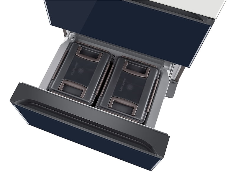 Samsung RQ48T94B277 17.3 Cu. Ft. Smart Kimchi & Specialty 4-Door French Door Refrigerator In White-Navy Glass