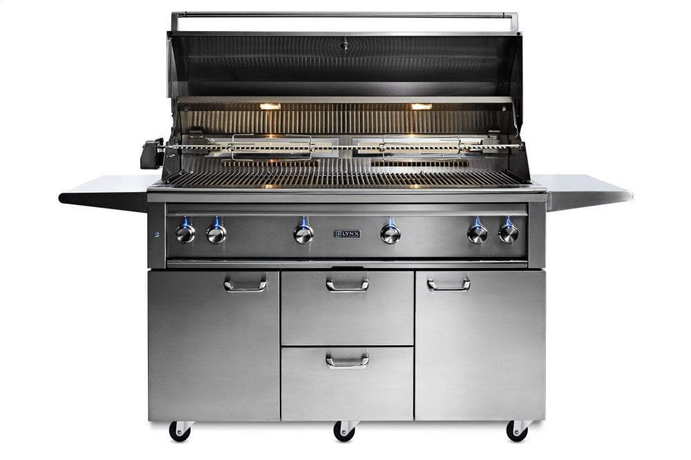 Lynx L54TRFNG 54" Lynx Professional Freestanding Grill With 1 Trident And 3 Ceramic Burners And Rotisserie, Ng