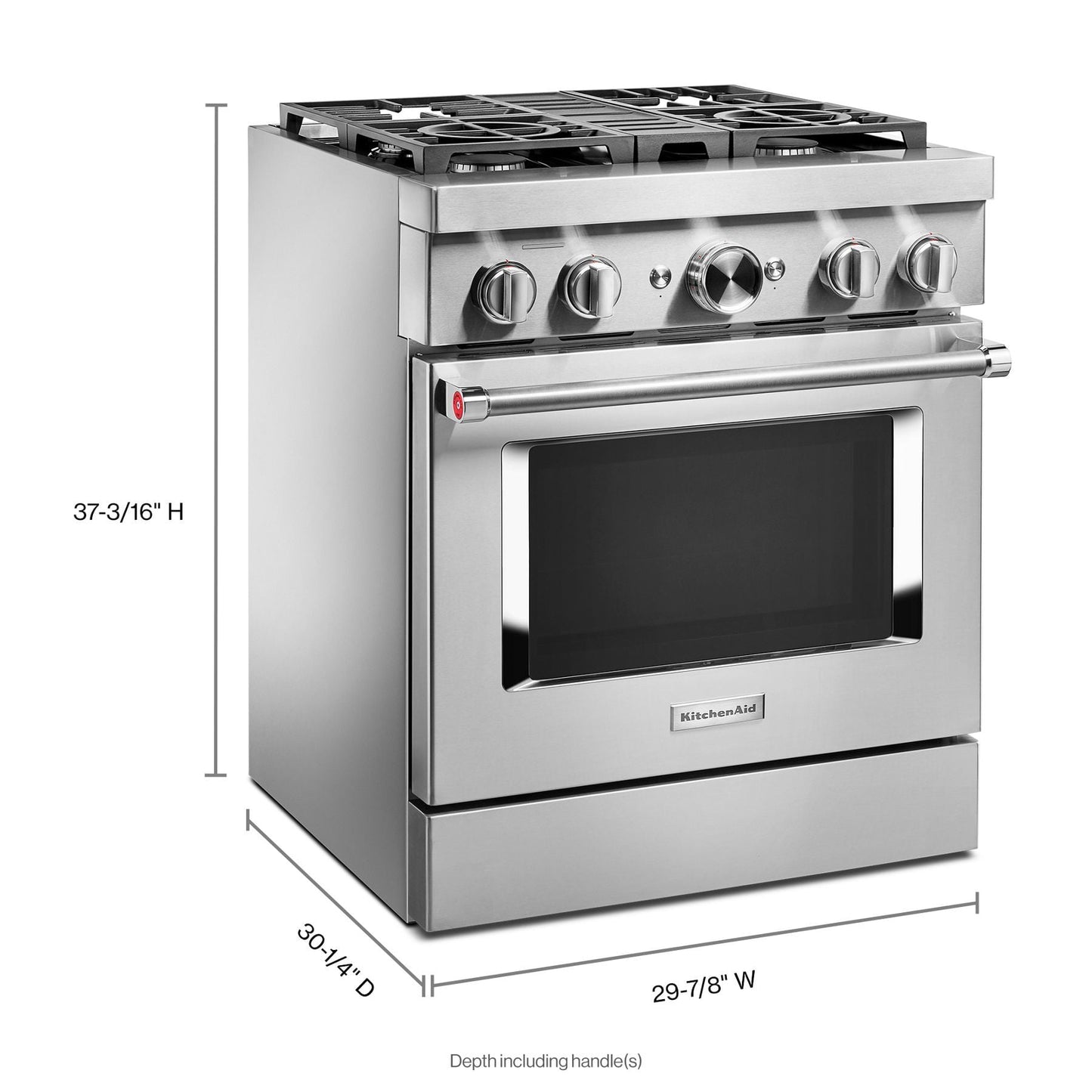 Kitchenaid KFDC500JSS Kitchenaid® 30'' Smart Commercial-Style Dual Fuel Range With 4 Burners - Stainless Steel