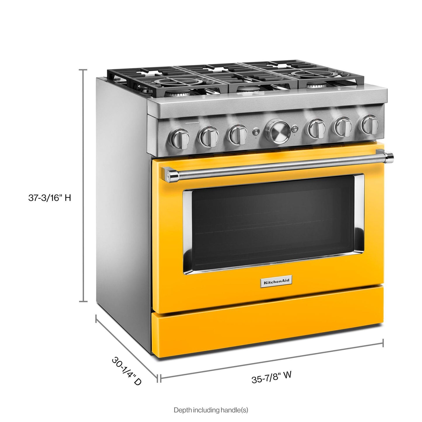 Kitchenaid KFDC506JYP Kitchenaid® 36'' Smart Commercial-Style Dual Fuel Range With 6 Burners - Yellow Pepper