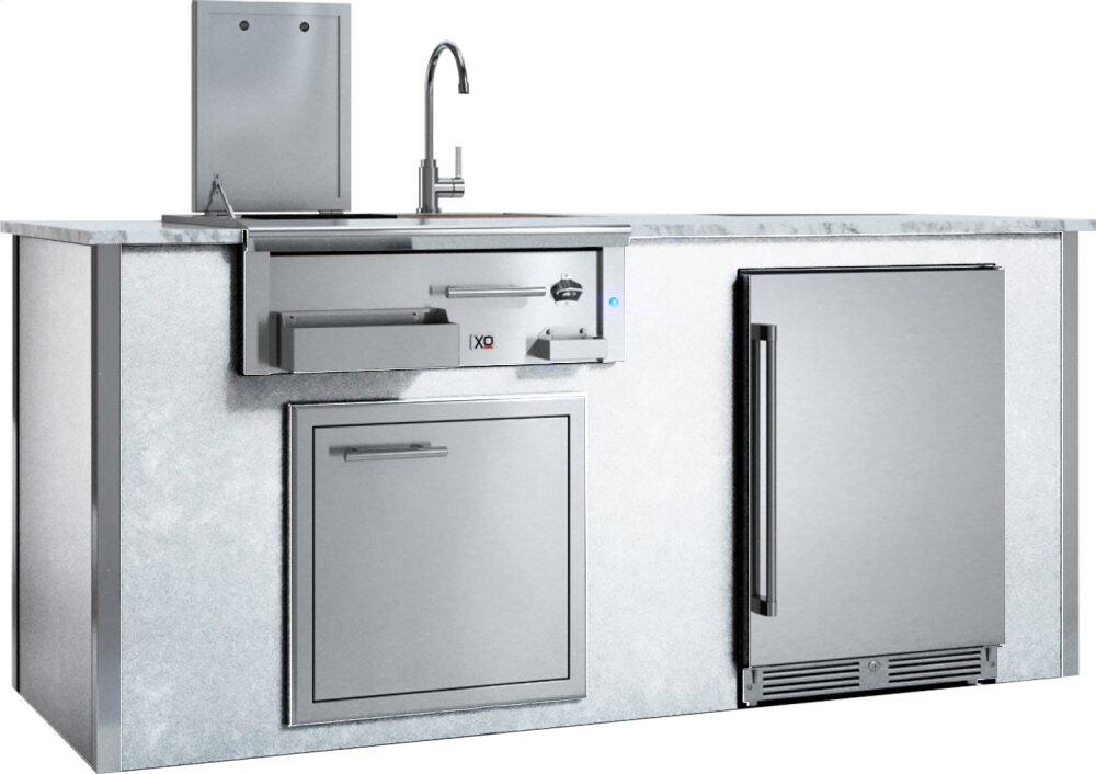 Xo Appliance XOGOKBARV1WH Appliance Ready Pre-Assembled Entertaining Trio Island White COMPONENTS SOLD SEPARATELY