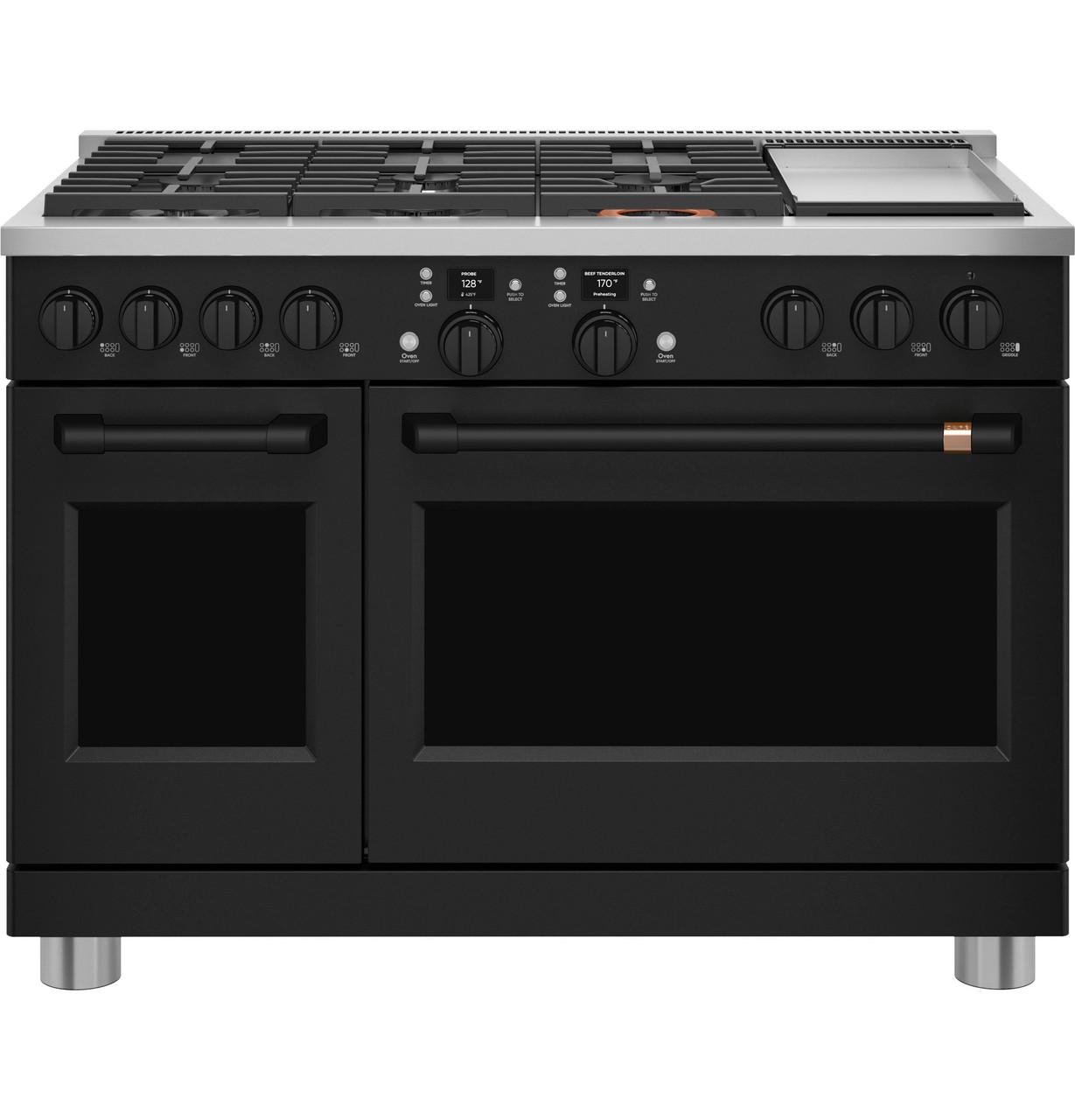 Cafe CXPR8HKPTFB Café™ 48" Flat Black Handle & Knob Set For Pro Range And Rangetop