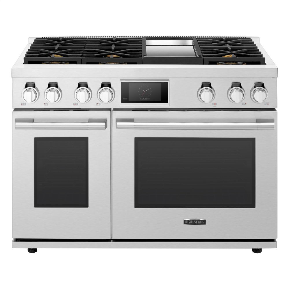 Signature Kitchen Suite SKSDR480GS 48-Inch Dual-Fuel Pro Range With 6 Burners And Griddle