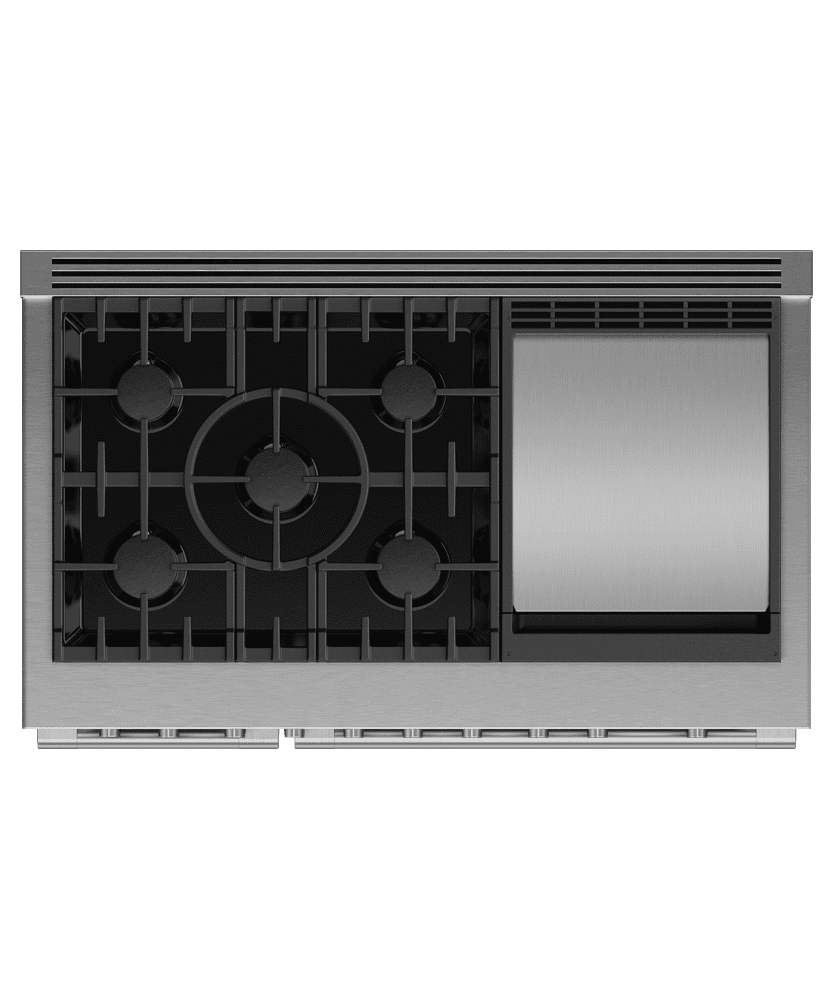 Fisher & Paykel RGV3485GDL Gas Range, 48", 5 Burners With Griddle, Lpg