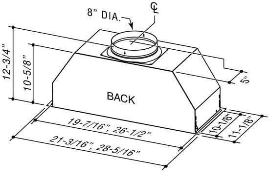 Best Range Hoods P195P2M70SB 28-5/16" Ss Range Hood W/Internal P12 Blower 1300 Max Cfm