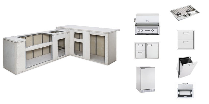 Lynx L5000NG Ready To Finish Island With A 30" Sedona Grill With Rotisserie (L5000)