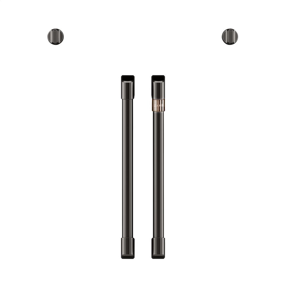 Cafe CXWSFHKPMBT Café 2 French-Door Handles; 2 Knobs - Brushed Black