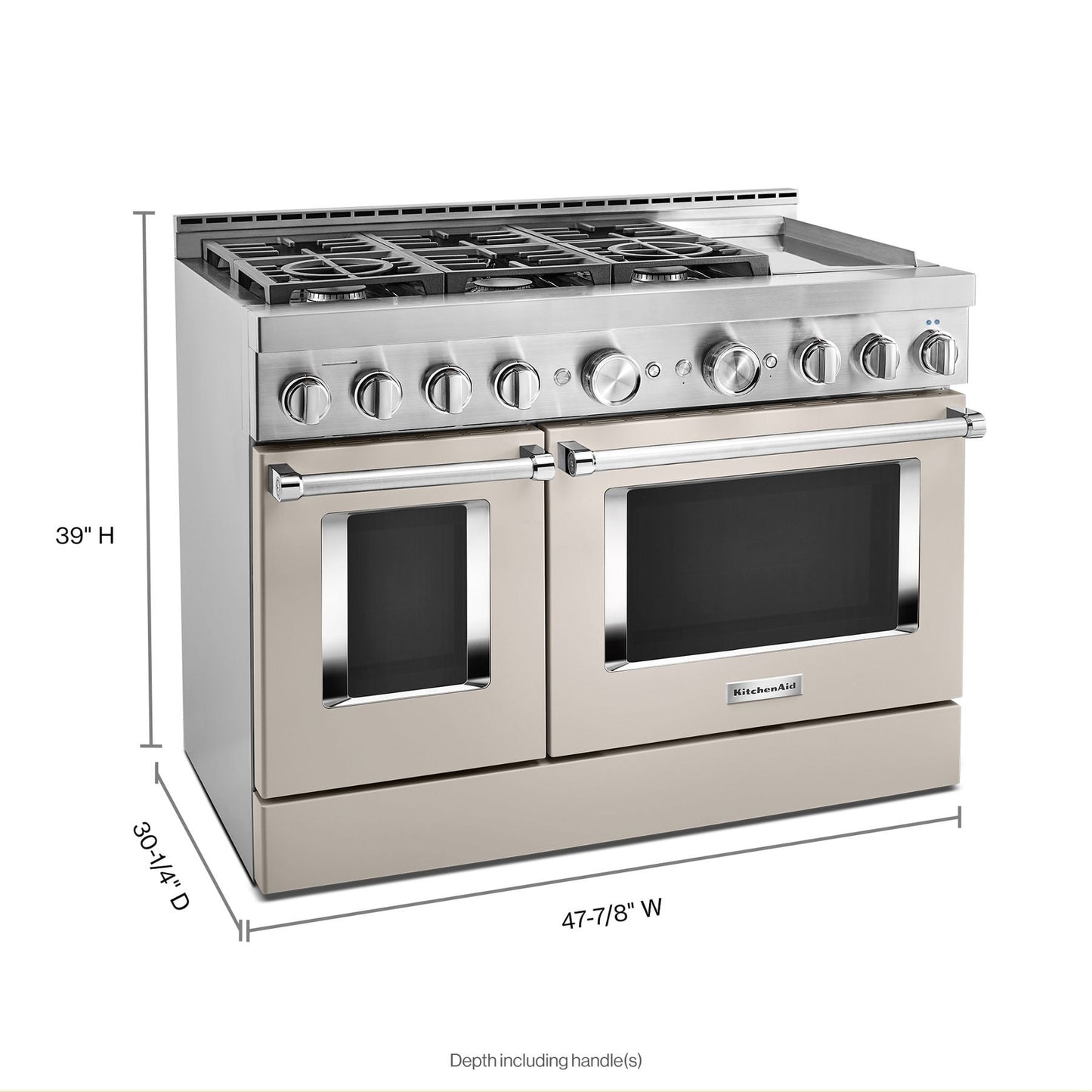 Kitchenaid KFGC558JMH Kitchenaid® 48'' Smart Commercial-Style Gas Range With Griddle - Milkshake