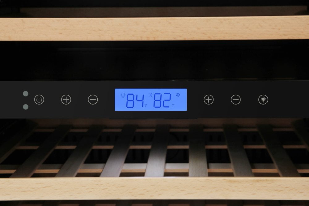 Thor Kitchen TWC2401DO Thor Kitchen 24In. 46-Bottles Indoor/Outdoor Independent Dual Zone Wine Cooler In 304 Stainless Steel With Full Extension Smooth-Glide Wine Racks And Electronic Touch Control