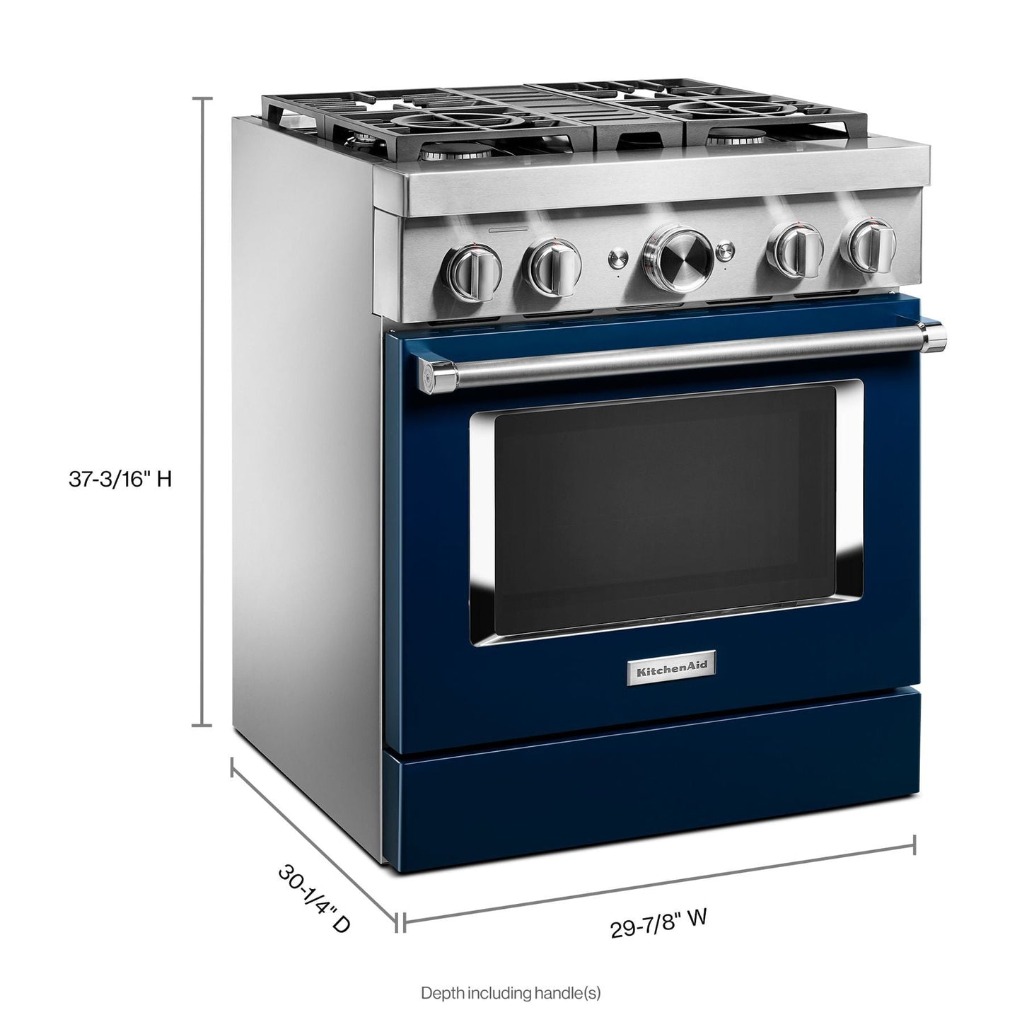 Kitchenaid KFDC500JIB Kitchenaid® 30'' Smart Commercial-Style Dual Fuel Range With 4 Burners - Ink Blue
