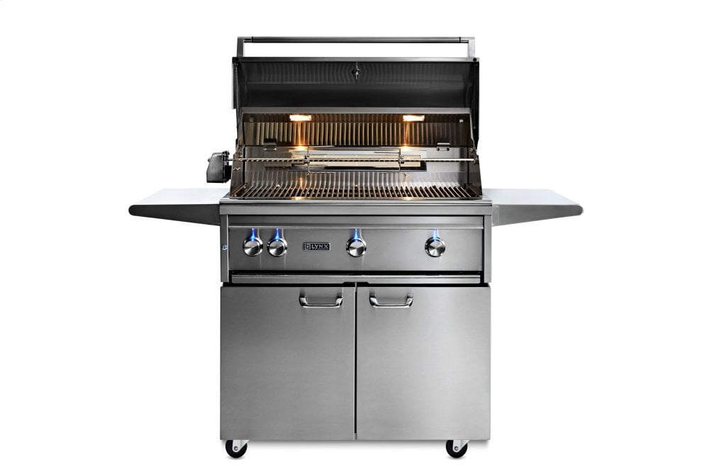 Lynx L36TRFNG 36" Lynx Professional Freestanding Grill With 1 Trident And 2 Ceramic Burners And Rotisserie, Ng