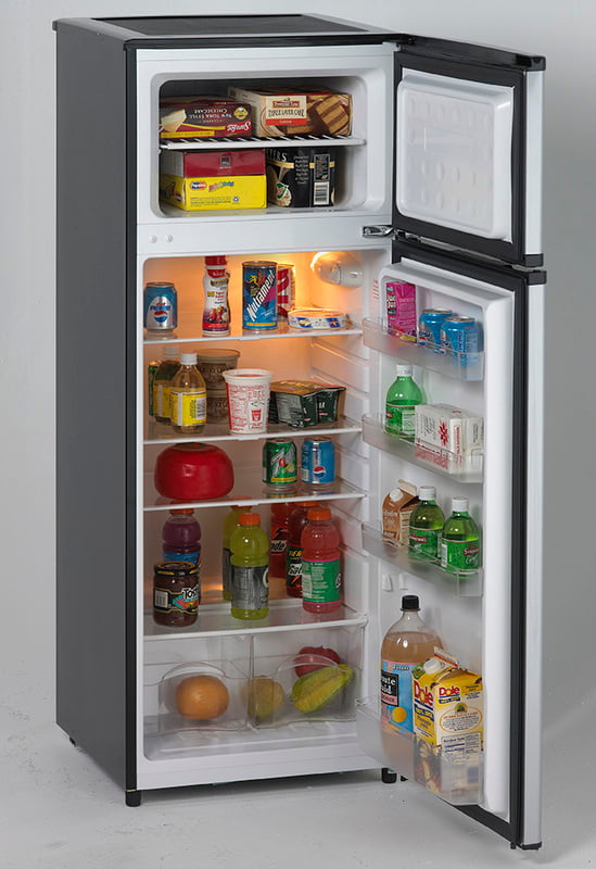 Avanti RA7316PST 7.4 Cf Two Door Apartment Size Refrigerator - Black W/Platinum Finish