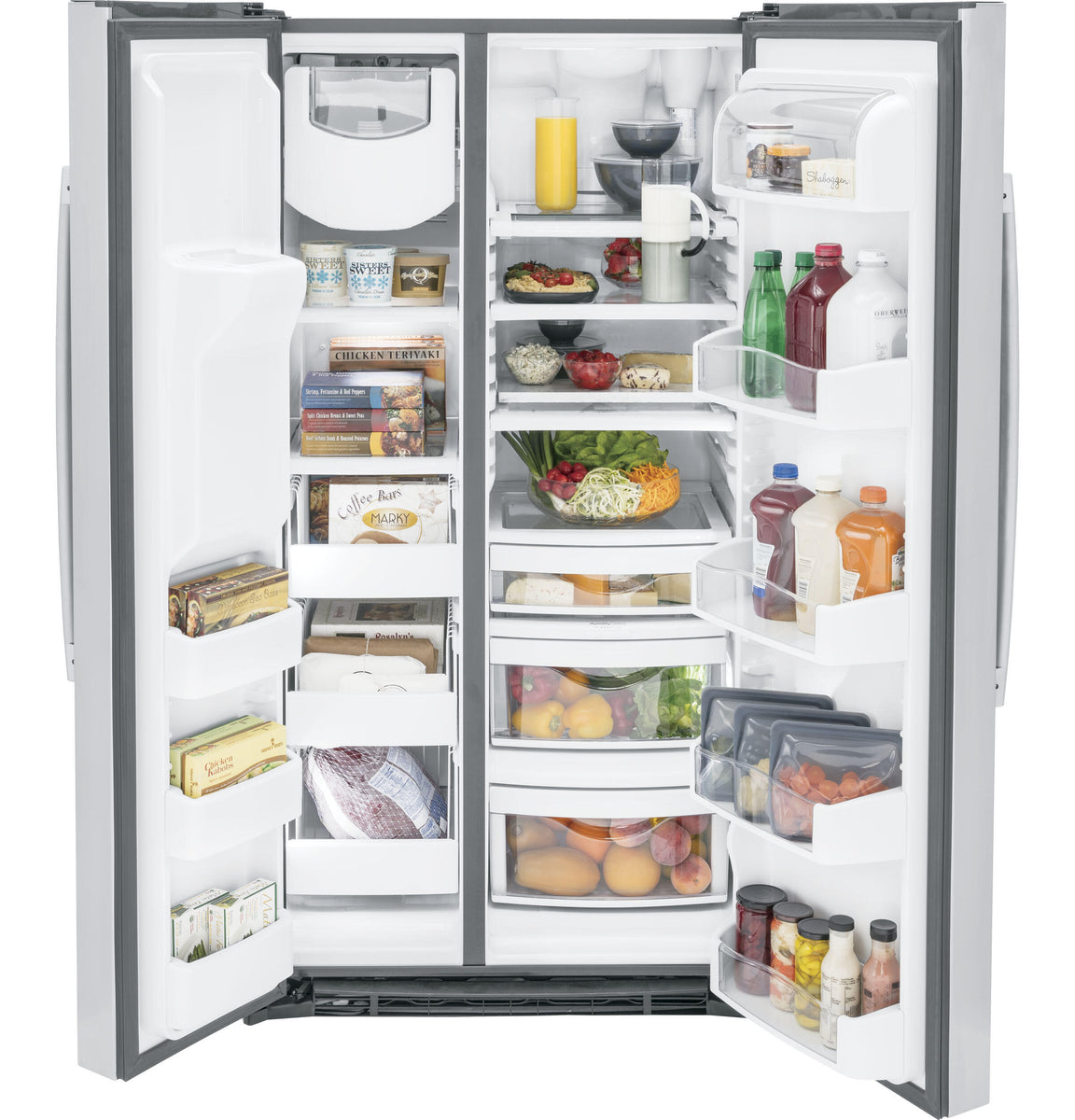 Ge Appliances PSE25KYHFS Side By Side Freestanding Refrigerator