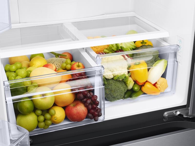 Samsung RF18A5101SG 18 Cu. Ft. Smart Counter Depth 3-Door French Door Refrigerator In Black Stainless Steel