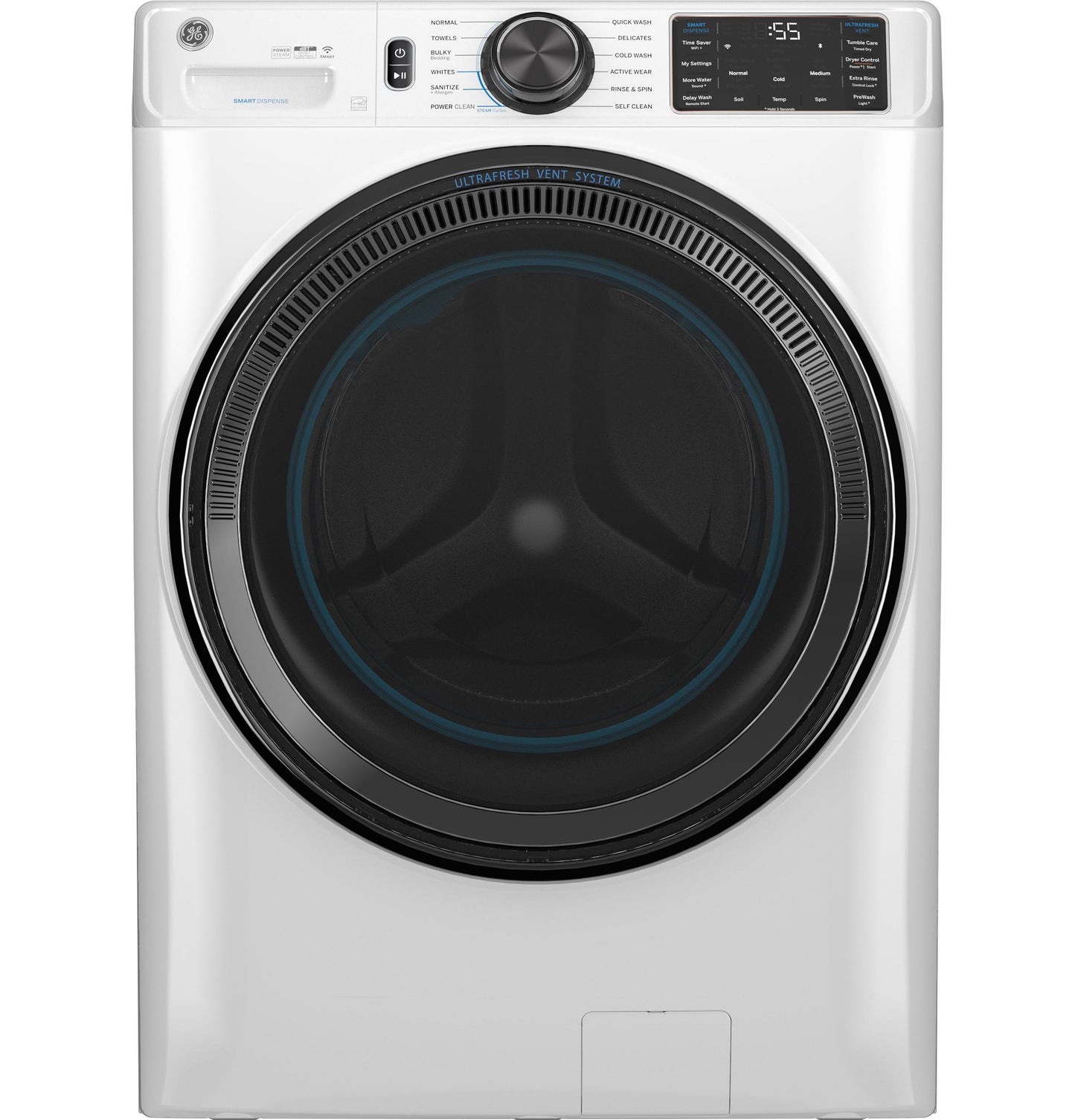Ge Appliances GFW655SSVWW Ge® 5.0 Cu. Ft. Capacity Smart Front Load Energy Star® Steam Washer With Smartdispense&#8482; Ultrafresh Vent System With Odorblock&#8482; And Sanitize + Allergen