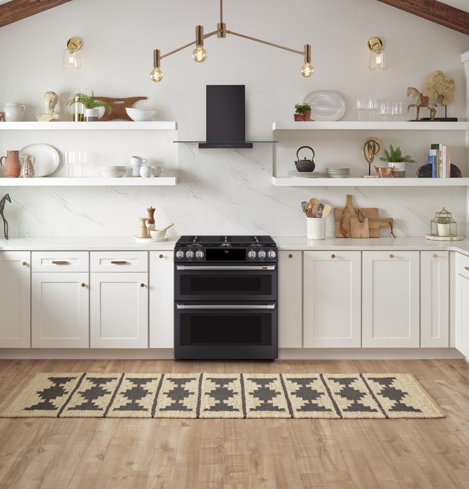 Cafe CGS750P3MD1 Café 30" Smart Slide-In, Front-Control, Gas Double-Oven Range With Convection