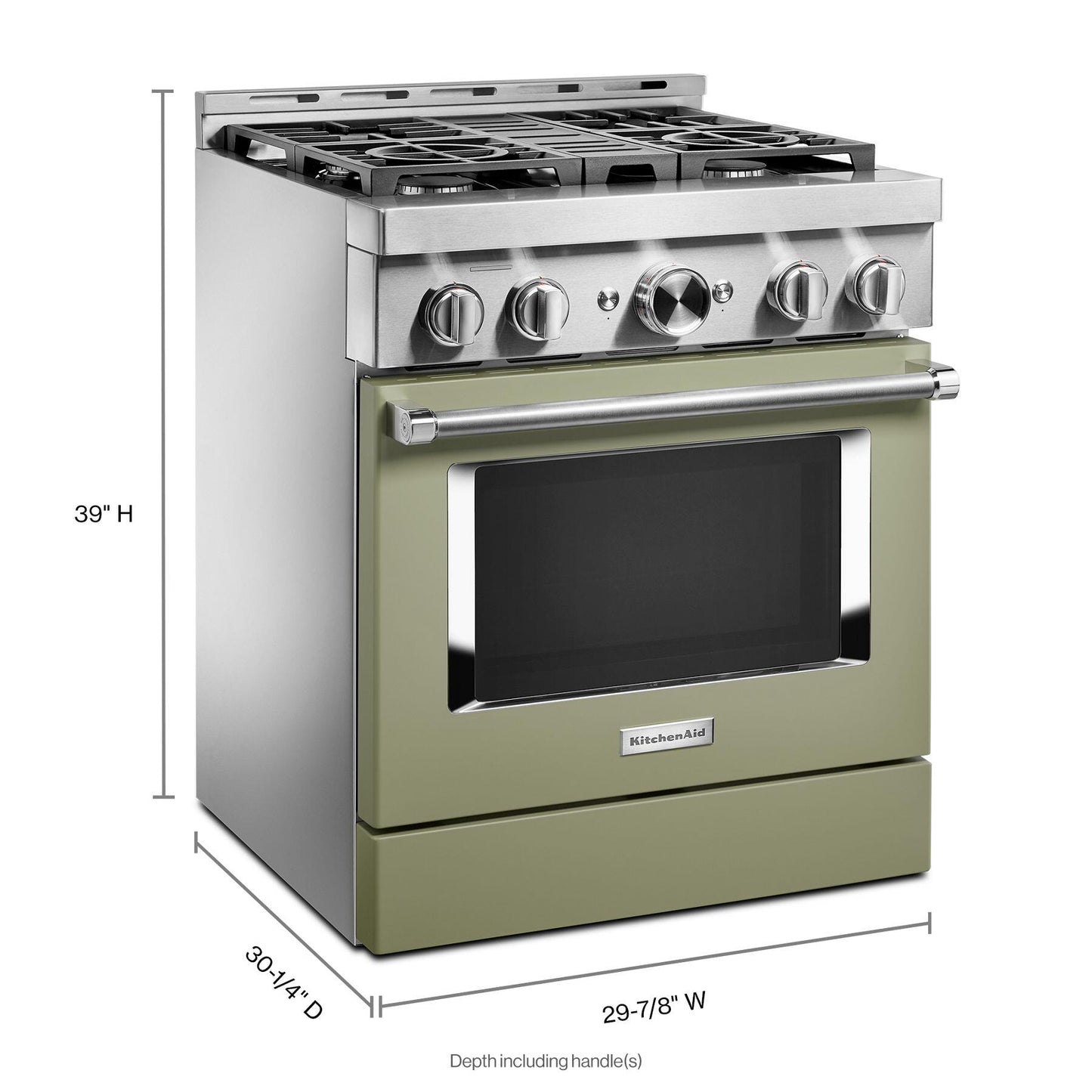 Kitchenaid KFGC500JAV Kitchenaid® 30'' Smart Commercial-Style Gas Range With 4 Burners - Avocado Cream