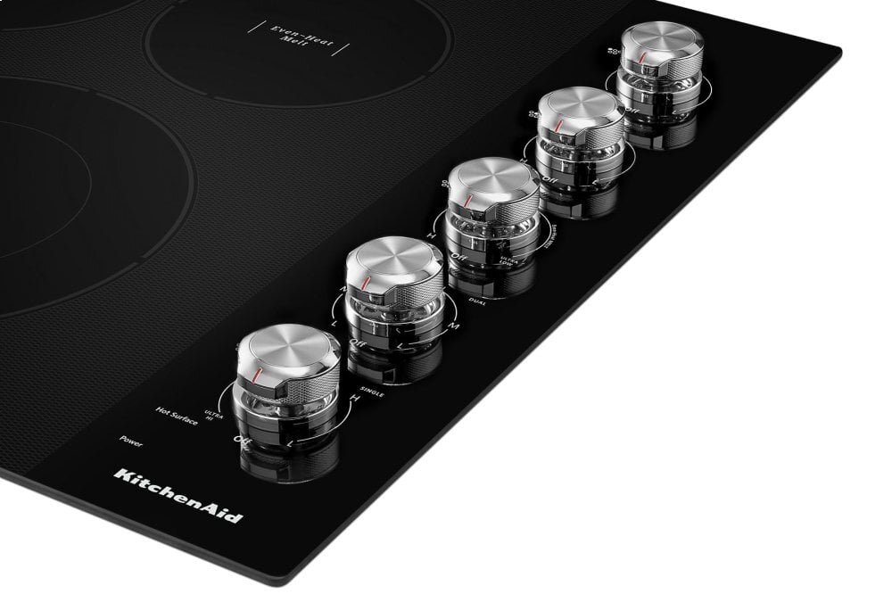 Kitchenaid KCES550HBL 30" Electric Cooktop With 5 Elements And Knob Controls - Black