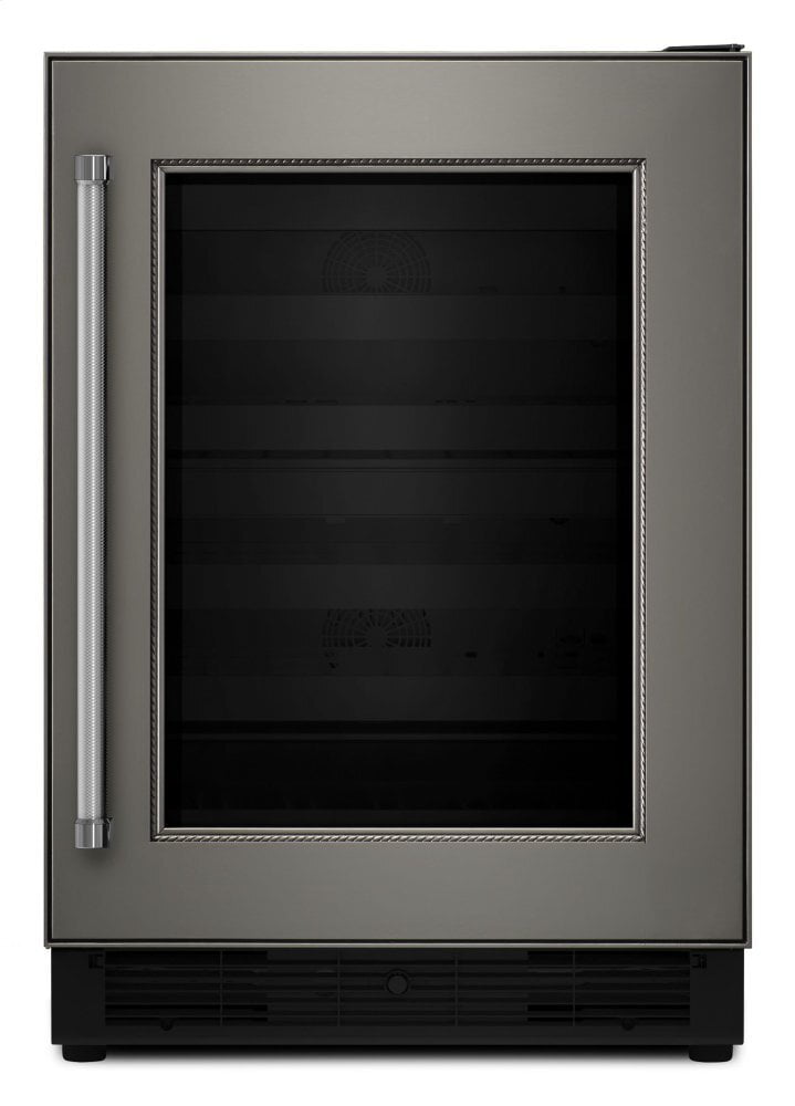 Kitchenaid KUWR204EPA 24" Panel Ready Wine Cellar With Glass Door And Wood-Front Racks - Panel Ready Pa